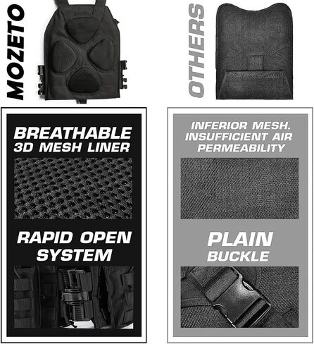 MOZETO Tactical Military Airsoft Weighted Quick Release Adjustable Modular Vest in Kuwait