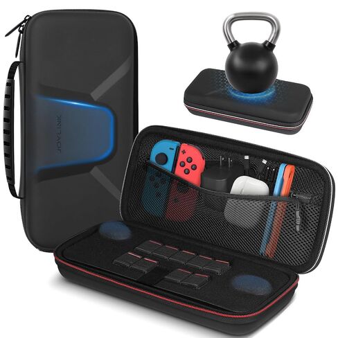 JOYLINK Large Capacity Carrying Case for Nintendo Switch 2, Anti-Drift Hard Shell Travel Case Fit Charger, with 9 Game Card Slots & Mesh Pocket - Shockproof Portable Storage Bag in Saudi Arabia