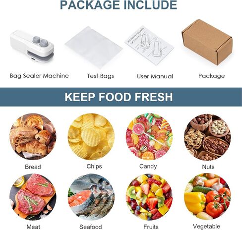 Mini Bag Sealer, 2 in 1 Type-C Rechargeable Heat Sealer, Sealing & Cutting, Portable Bag Resealer for Plastic Bags Snack Bags in Saudi Arabia