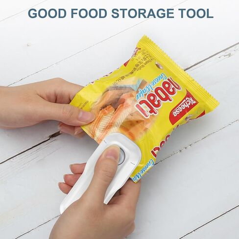 Mini Bag Sealer, 2 in 1 Type-C Rechargeable Heat Sealer, Sealing & Cutting, Portable Bag Resealer for Plastic Bags Snack Bags in Saudi Arabia
