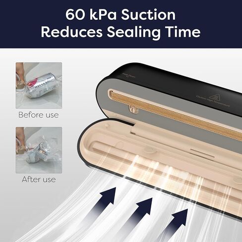 CIARRA Handheld Vacuum Sealer – Portable Food Preservation Machine with 3 Modes, Compact Automatic Sealing System for Dry & Wet Foods (Vacuum Sealer + 5 Pcs Vacuum Seal Bags) in Saudi Arabia