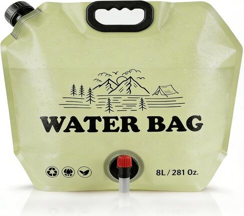 Quinnsus Collapsible Water Jug 2.1 Gallon/8L Portable Camping Water Container with Spout & Handle, Leakproof Foldable Water Bag for Camping, Outdoor Hiking, Travel and Emergency Storage in Saudi Arabia