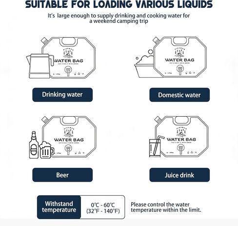 Quinnsus Collapsible Water Jug 2.1 Gallon/8L Portable Camping Water Container with Spout & Handle, Leakproof Foldable Water Bag for Camping, Outdoor Hiking, Travel and Emergency Storage in Saudi Arabia