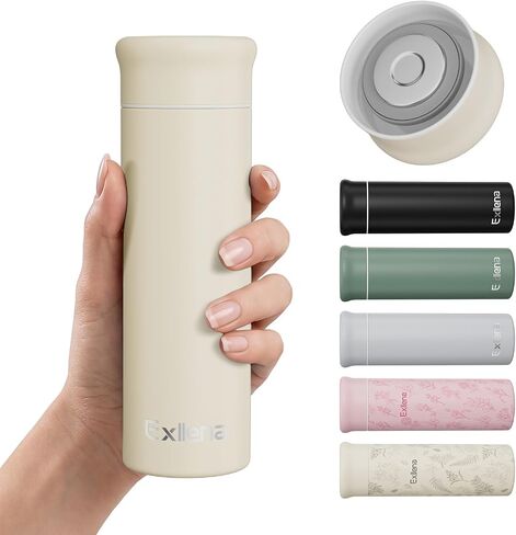 Exllena 8oz Mini Insulated Water Bottle – Leak Proof Small Water Bottle for Espresso & Commute - Slim Stainless Steel Small Travel Mug for Purse, Handbag – BPA Free(Pink) in Saudi Arabia