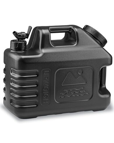 UPWOIGH 3.5 Gallon Camping Water Jug with Spigot, Black, 1 Pack | BPA-Free HDPE, Dual Cap Openings, Built-In Handle, Leak-Resistant Design for Travel and Emergencies in Kuwait