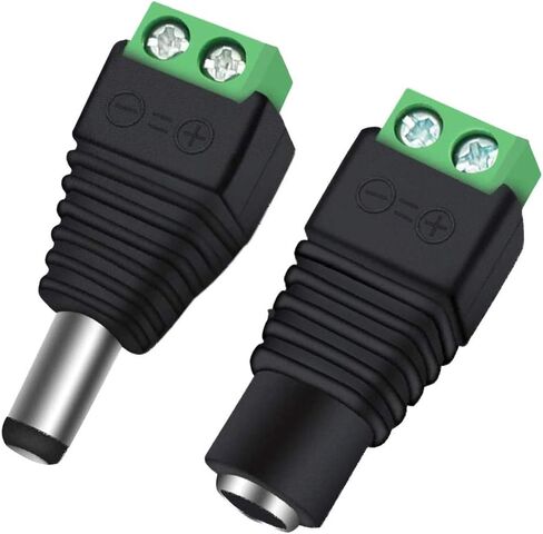 10 Pairs 12V 5A DC Power Plug Connectors (5.5mm x 2.1mm) | 10 Male & 10 Female Jacks, LED Strips, CCTV Cameras, Security Systems, Durable Barrel Adapters in Saudi Arabia