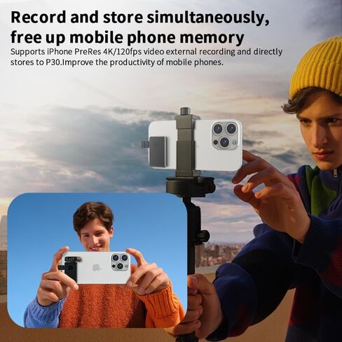 P30 3 in 1 Portable SSD, Supports ProRes/Microphone, with PD interface, Up to 1000MB/S, Compatible With iPhone 15/16 (pro max and above) And Android Phone, Designed Exclusively For The Profession in Saudi Arabia