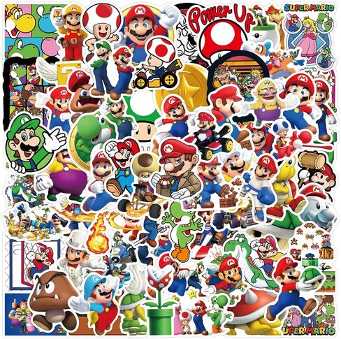 100pcs Cartoon Stickers for Kids Water Bottle, Cool Video Game Vinyl Waterproof Decal for Girl Teen Adult Laptop Phone Skateboard Guitar Luggage Notebook Helmet in Saudi Arabia
