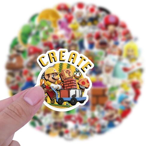 100pcs Cartoon Stickers for Kids Water Bottle, Cool Video Game Vinyl Waterproof Decal for Girl Teen Adult Laptop Phone Skateboard Guitar Luggage Notebook Helmet in Saudi Arabia