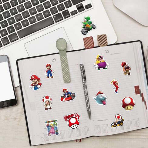 100pcs Cartoon Stickers for Kids Water Bottle, Cool Video Game Vinyl Waterproof Decal for Girl Teen Adult Laptop Phone Skateboard Guitar Luggage Notebook Helmet in Saudi Arabia