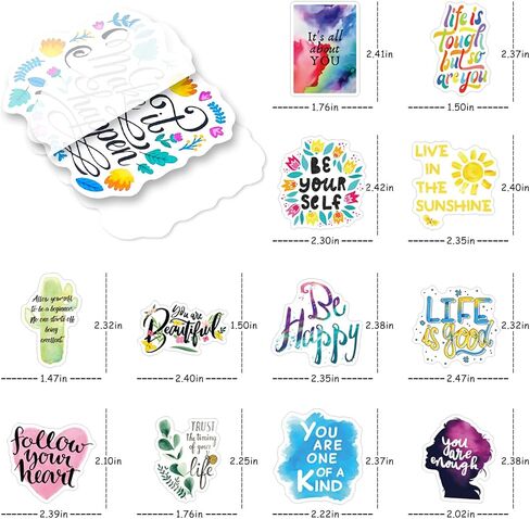 100 Pcs Inspirational Stickers, Motivational Positive Affirmation Stickers | For Kids, Teens, Adults, Waterproof Vinyl Encouraging Quote Stickers for Water Bottles Scrapbook Laptop Journal Tumbler etc in Kuwait