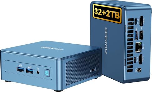 GEEKOM IT13 Mini PC 2026, Intel i9-13900HK, 32GB RAM, 1TB SSD | Silent Operation, USB4.0(40Gbps), Dual HDMI, SD Slot, Quad Display, Intel NUC Replacement in Saudi Arabia