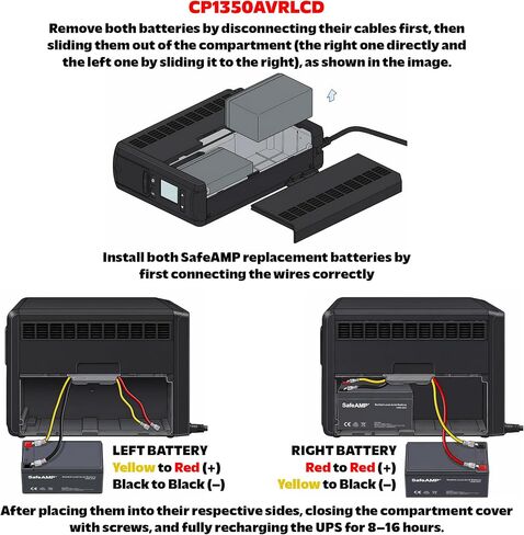 SafeAMP 12V 9.5Ah UPS Battery for CyberPower RB1290X2, 2-Pack | Fits compatible CP1500AVRLCD, CP1350AVRLCD, LX1500GU, BRG1350AVRLCD, BRG1500AVRLCD, and CST150XLU. in Saudi Arabia