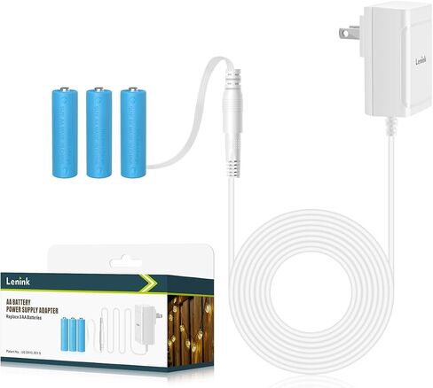 Lenink AC Power Supply Adapter for 3 AA Battery, AA Battery Replacement Adapter for LED Light, Decorations (White) in Saudi Arabia