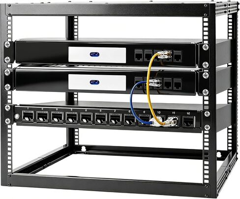 19-inch 1U Metal Rack Mount for Ubiquiti Gateway UCG-Ultra/UXG-Max, Hinged Front Access Door Easy Maintenance, 5 Keystones, Professional Steel Bracket Black for Network Rack (Device Only) in Saudi Arabia
