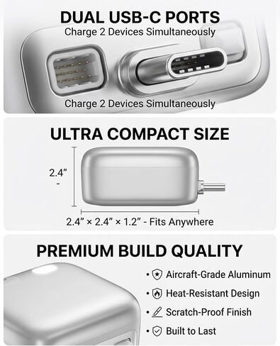 AUTO Unplug 140W USB C Charger, Smart Adapter Automatically Disconnects When Battery is Full, Physical Power Cut for Laptops, Tablets & Smartphones - Protects Battery Health in Saudi Arabia
