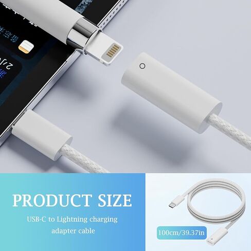USB-C Charging Cable for Apple Pencil 1st Generation, Fast Charging & Bluetooth Pairing, Charger Adapter Compatible with iPad 10th Gen 2022 and 11th Gen 2025, USB-C Connector Charger Cord 3.3FT in Saudi Arabia