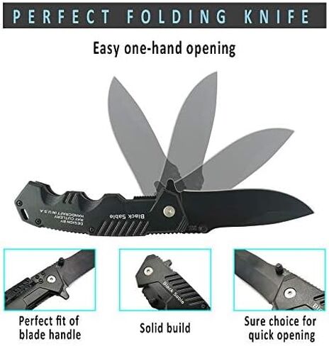 3 Piece Small Survival Hatchet Camping Axe&Fixed Blade Knife Combo Set,Tomahawk,Hatchet,Pocket Folding Knives,440C Steel Blade with Nylon Sheath for Outdoor Hunting Camping(Type-1) in Saudi Arabia
