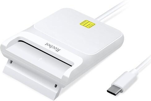 Recbot CAC Reader USB C for Military Card, Smart Card Reader, Windows Mac | CAC Card Reader USB C, Plug & Play, Compatibility with DoD CAC, Supports Windows Mac, id card reader, piv card reader, White in Saudi Arabia