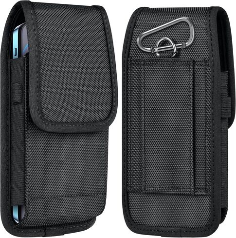 ykooe Holster for Samsung Galaxy S20-S26 Plus, FE, Edge, Heavy Duty Nylon Cell Phone Belt Holder Pouch for Men (Fits Phone with Case on), Sturdy Build, Reliable Everyday Protection, Black in Kuwait