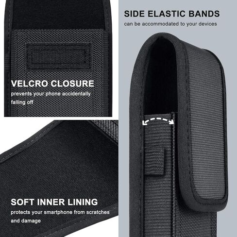 ykooe Holster for Samsung Galaxy S20-S26 Plus, FE, Edge, Heavy Duty Nylon Cell Phone Belt Holder Pouch for Men (Fits Phone with Case on), Sturdy Build, Reliable Everyday Protection, Black in Kuwait