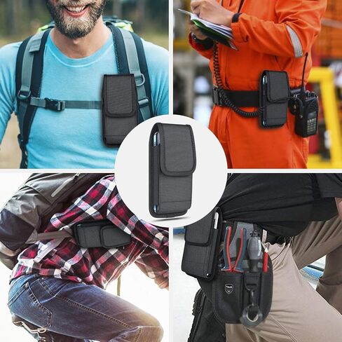 ykooe Holster for Samsung Galaxy S20-S26 Plus, FE, Edge, Heavy Duty Nylon Cell Phone Belt Holder Pouch for Men (Fits Phone with Case on), Sturdy Build, Reliable Everyday Protection, Black in Kuwait