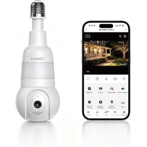 5MP 3K Light Bulb Camera,Color Night Vision Wireless with Alexa | Smart Detection & Two-Way Audio,Light Bulb Camera Outdoor Indoor with 2.4GHz & 5GHz Dual-Band WiFi E26/27 in Kuwait