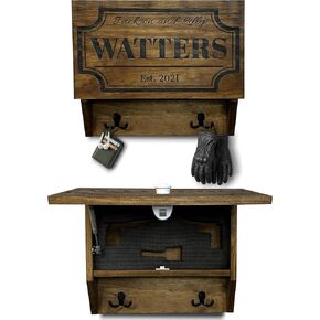 Bellewood Designs Hidden Gun Safe with Customizable Family Name & Est Date | Hidden Gun Storage Wall Decor with Magnetic Lock - Quick Access Concealment Shelf - Entryway Gun Concealment Furniture in Saudi Arabia