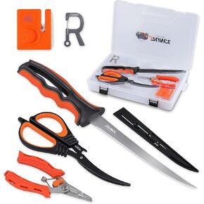 RUNCL Fishing Fillet Knife Combo Set, Fishing Tools Kit With 6" Fillet Knife, Scissors, Sharpener, Fishing Pliers and 3600 Tackle Box in Saudi Arabia