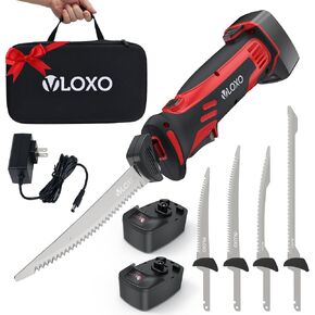 VLOXO Electric Fillet Knife with 4 Stainless Steel Blades, Storage Case | Cordless Fillet Knife Features Safety Lock, Non-Slip Grip Handle , Rechargeable for Filleting, Meat, Bread, Turkey in Kuwait