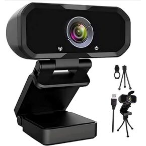 Webcam 1080p HD Computer Camera Microphone Laptop USB PC Webcam | with Tripod Stand, 110 Degree Live Streaming Widescreen Recording Pro Video Web Camera for Calling, Conferencing , Switch 2 in Saudi Arabia