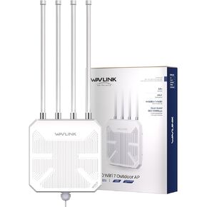 WAVLINK WiFi 7 BE5100 Outdoor WiFi Extender | Dual Band WiFi Repeater,AP, Mesh Router, POE Powered, IP67 Waterproof, 4 x 8dBi Antennas, 2.5 Gbps Ethernet, Up to 2800 sq.ft in Saudi Arabia
