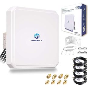 Maswell 4MIMO_Ultra: 4G LTE 5G Panel Antenna, 10dBi High Gain 4X4 MIMO External Antenna, 600-8000MHz for 4G/5G Routers & Gateways for T-Mobile Home Internet, Verizon, AT&T, WiFi 7 Ready (Complete Kit) in Saudi Arabia