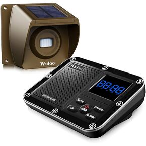 Solar Driveway Alarm Wireless Outside 1800ft Range, Outdoor Motion Sensor & Detector Driveway Alert System with Rechargeable Battery/Weatherproof/Mute Mode(1&1-Brown) in Saudi Arabia