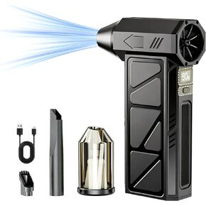 Compressed Air Duster -Turbo Fan,130000RPM Cordless Electric Air Blower | 4-speed adjustable rechargeable Air Duster for PC, Keyboards, Cars,Jet Dry Handheld Blower for Office and Home Cleaning in Kuwait