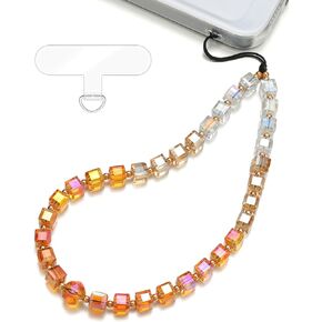Crystal & Pearl Phone Charm Wrist Strap, Beaded Lanyard Wristlet Chain, Hands-Free Bracelet Strap for Phone Cases in Saudi Arabia