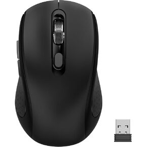 Ergonomic 6 Button Silent Wireless Side Key Mouse OrangeNo Light | 1000/1600/2400 DPI, anti-slip roller, USB nano receiver, compatible with Laptop, PC, Chromebook, Mac & MacBook in Saudi Arabia
