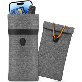 Faraday Bag, RFID Signal Blocking Bag,Anti-Tracking Privacy Protective Case | GPS Car Key Cell Phone Signal FOB Blocker Wallet Shielding Pouch, Car Security Protection, Anti-Theft Pouch, Anti-Spying,Gray in Saudi Arabia