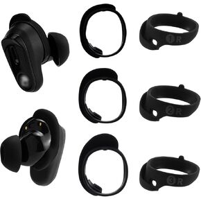 أجنحة أذن بديلة لسماعات الأذن Skullcandy Method 360 ANC، S/M/L | أطراف مجنحة من السيليكون مضادة للانزلاق تغطي أطراف الأذن مع صندوق تخزين محمول (3 أزواج، أسود) in Kuwait
