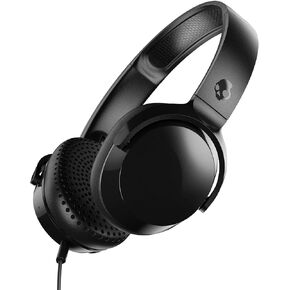 Skullcandy Riff On-Ear Wired Headphones with 3.5mm AUX Plug - Black | Travel Ready with 3.5mm Wired Connection, Built-In Microphone, Foldable Lightweight Comfortable Design, Durable Headband in Kuwait