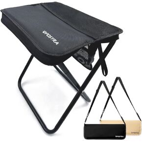 16" Extra Tall Folding Stool for Adults, Easy Stand-Up Compact Portable Chair, Heavy Duty Alloy Steel for Fishing, Gardening & Queuing(Black) in Saudi Arabia