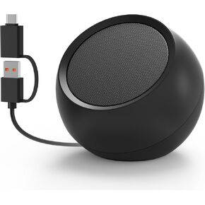 [Single] Computer Speaker for Desktop PC, USB-Powered, Plug-n-Play, Wired, External Speaker for Laptop, with Crystal-Clear Sound, Loud Volume, Rich Bass, Built-in USB-C Adapter for Full Compatibility in Saudi Arabia