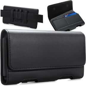 BECPLT Holster for Galaxy Z Fold 7 6 5 4 3 2 Leather Pouch Belt Case with Belt Clip Cell Phone Belt Holder Case Cover - Black in Saudi Arabia