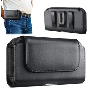 COANJIUN Holster for iPhone 17 16 15 14 13 12 11 & Pro Models, Samsung Galaxy S26 S25 S24 S23 S22 S21 Leather Cell Phone Belt Holder with Clip, M-Black in Saudi Arabia