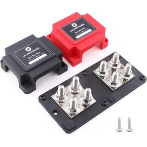 Bus Bar Copper 400A Busbar Heavy Duty 5/16" Terminals Battery Distribution | Gloaso 8 M8 Posts Buss Bar 400 Amp Power Junction Blocks 12V-48V DC Positive& Negative RV Car Solar PV Marine Boat Automotive in Saudi Arabia