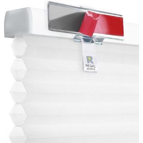 REGAL estate Damage-Free Light Filtering Cellular Shade, White, 34 x 64 in | Damage-free removal, ideal for renters and smooth frames, PeelMount adhesive design, light filtering, cordless 1.5 in cells in Saudi Arabia