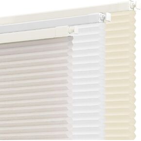 SUNOFF Cordless No Drill Light Filter Cellular Shades, 24" W x 48" H, Linen | Honeycomb Blinds for Indoor Windows, Free-Stop Pleated Blinds for Home, Thermal Insulating & Noise Reducing in Saudi Arabia
