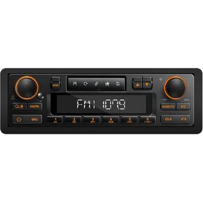 Retro Bluetooth Car Radio System: Single Din European Look Stereo for Classic Vehicles - LCD Display AM FM USB SD AUX USB-C Fast Charge 4-CHN Outputs in Saudi Arabia