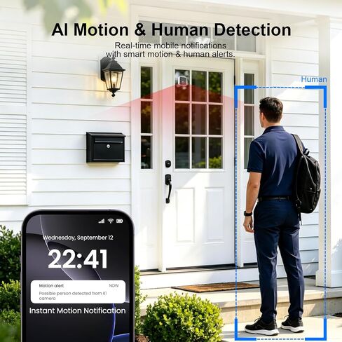 2K Wireless Window Camera with 45-Day Battery, 2.4/5G WiFi, 6s Pre-Roll | 100% Wireless: No Wires, No Outlets, No Drilling. 4MP Color Night Vision & Anti-Glare. Magnetic Mount for Rentals & Homes in Saudi Arabia