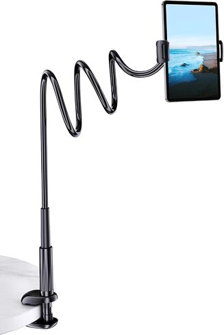 Gooseneck Flexible Arm Tablet Stand, Fit Kindle Holder for Bed | [Reinforced Anti-Break Base] [Fully Adjustable] iPad Kindle Mount Compatible with Switch, Galaxy Tab & 4.7-13" Device in Kuwait